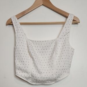 Wild Fable White Studded Crop Top